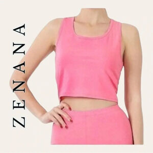 0428W ZENANA CROP TOP WIDE STRAPS PINK IN‎ COLOR SIZE XL